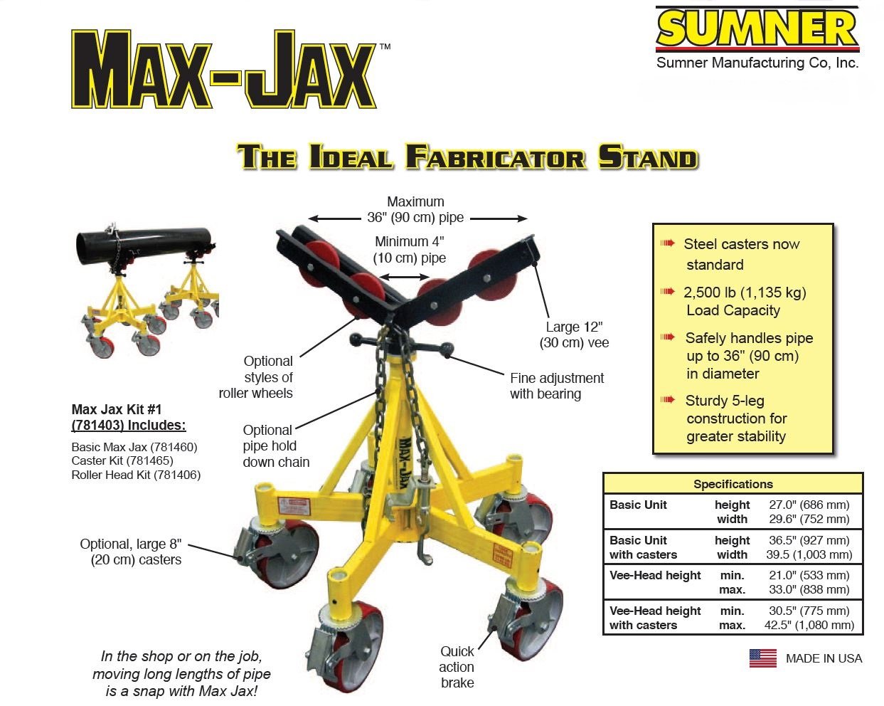 OKI Bering-781403 - MAX JAX KIT#1- W/BASIC STAND, ROLLER HEAD